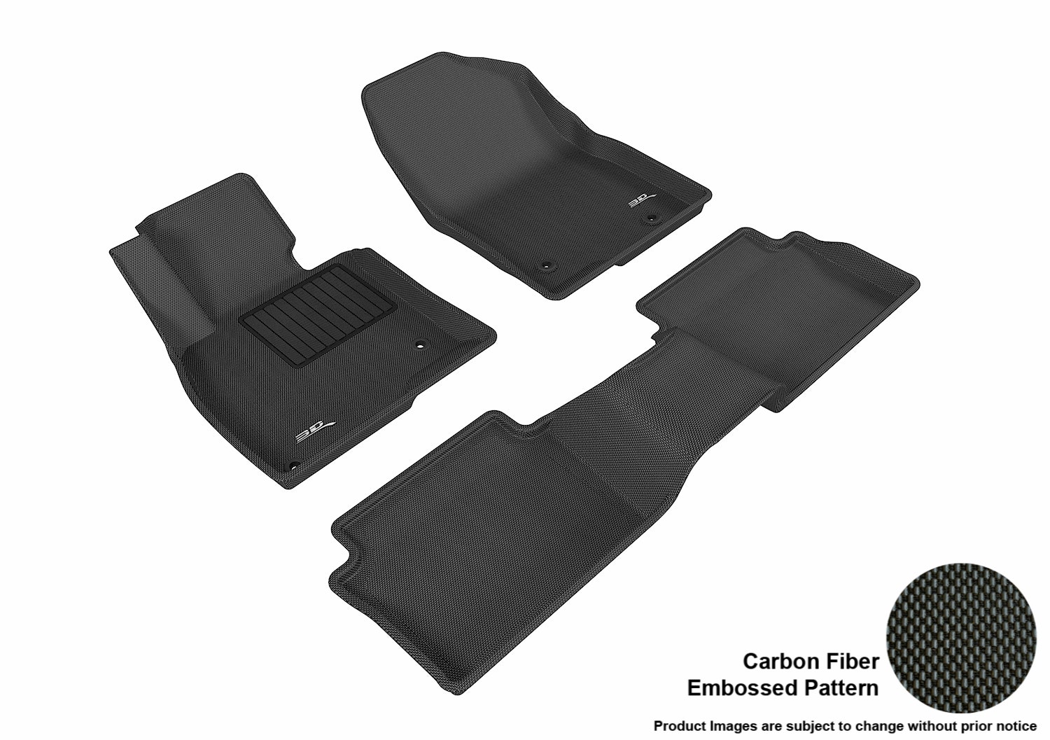 3D Kagu Floor Mat 2 Row Set Black 3D Kagu Floor Mat 2 Row Set Black