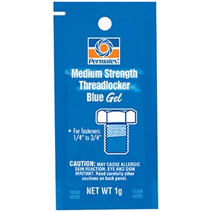 Permatex 09978 Counterman's Choice Medium Strength Threadlocker Blue, 1 G Pouch