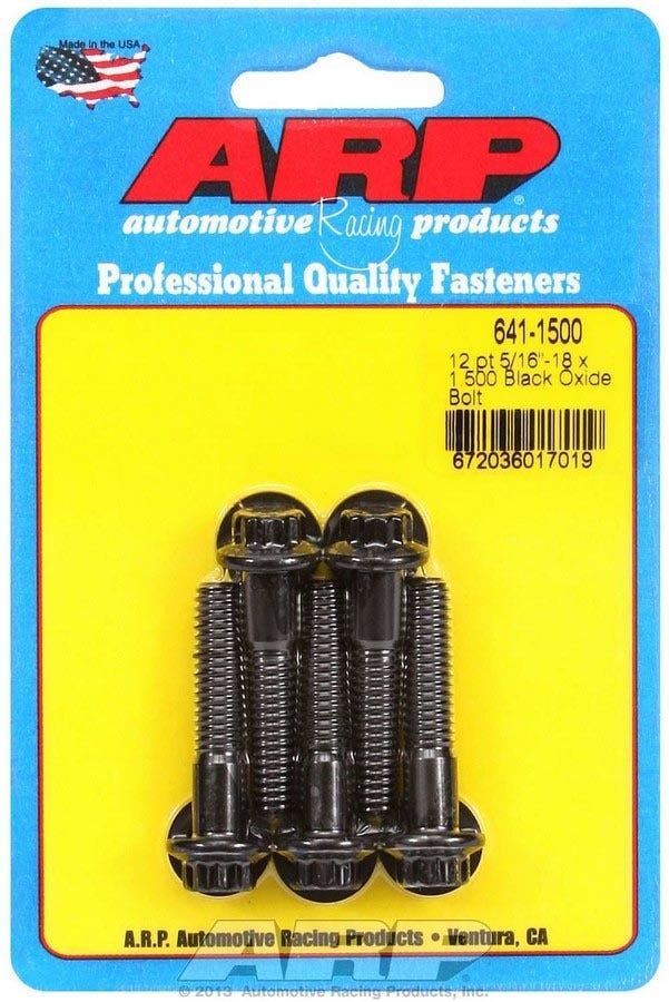 Arp 641-1500 Black Oxide 5/16-18" Rh Thread 1.500" Uhl 12-Point Bolt With 3/8"