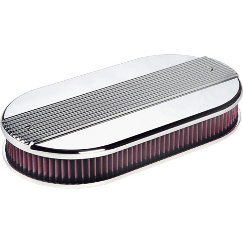 Air Cleaner, Dual Quad Ribbed Polished Air Cleaner, Dual Quad Ribbed Polished