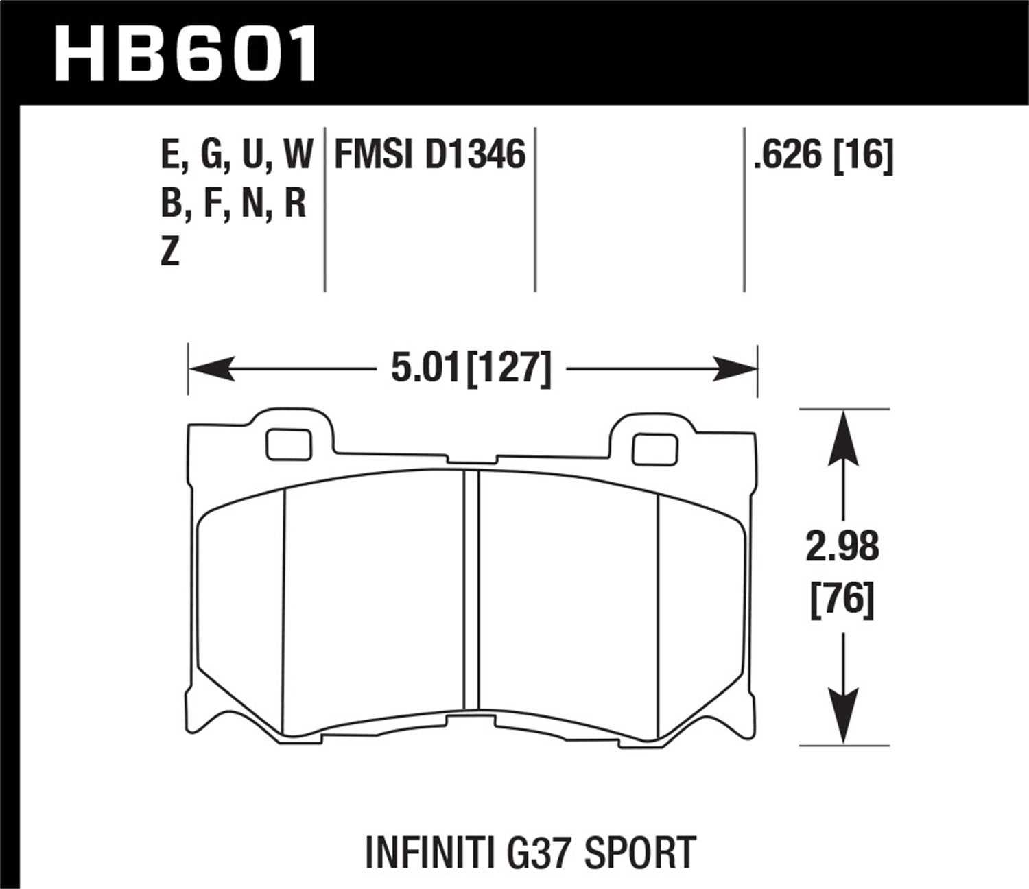 Hawk Performance Hb601f.626 Hps Disc Brake Pad   Hps Disc Brake Pad
