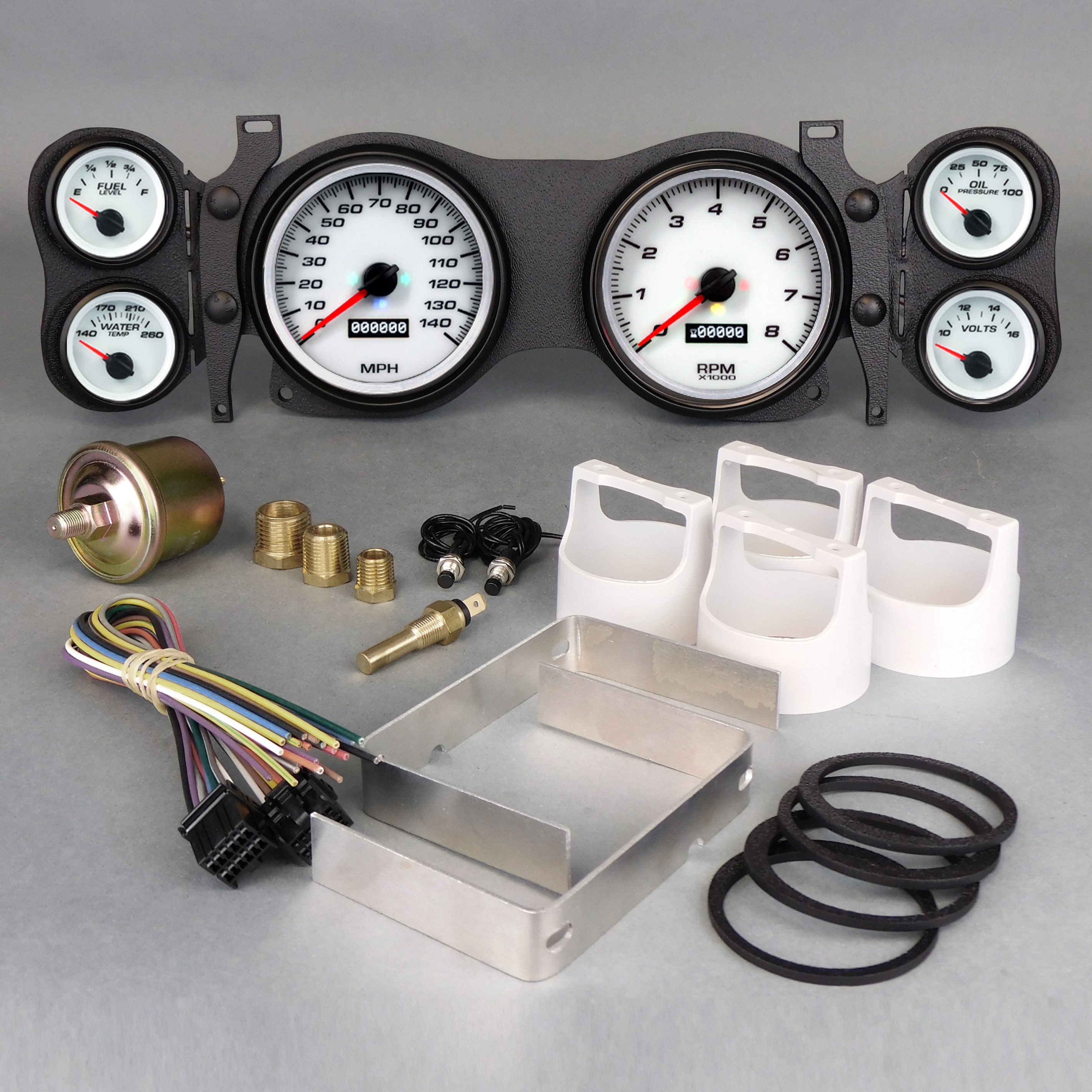 New Vintage Usa Gauge Kit, Performance, Analog, Fuel Level/Oil