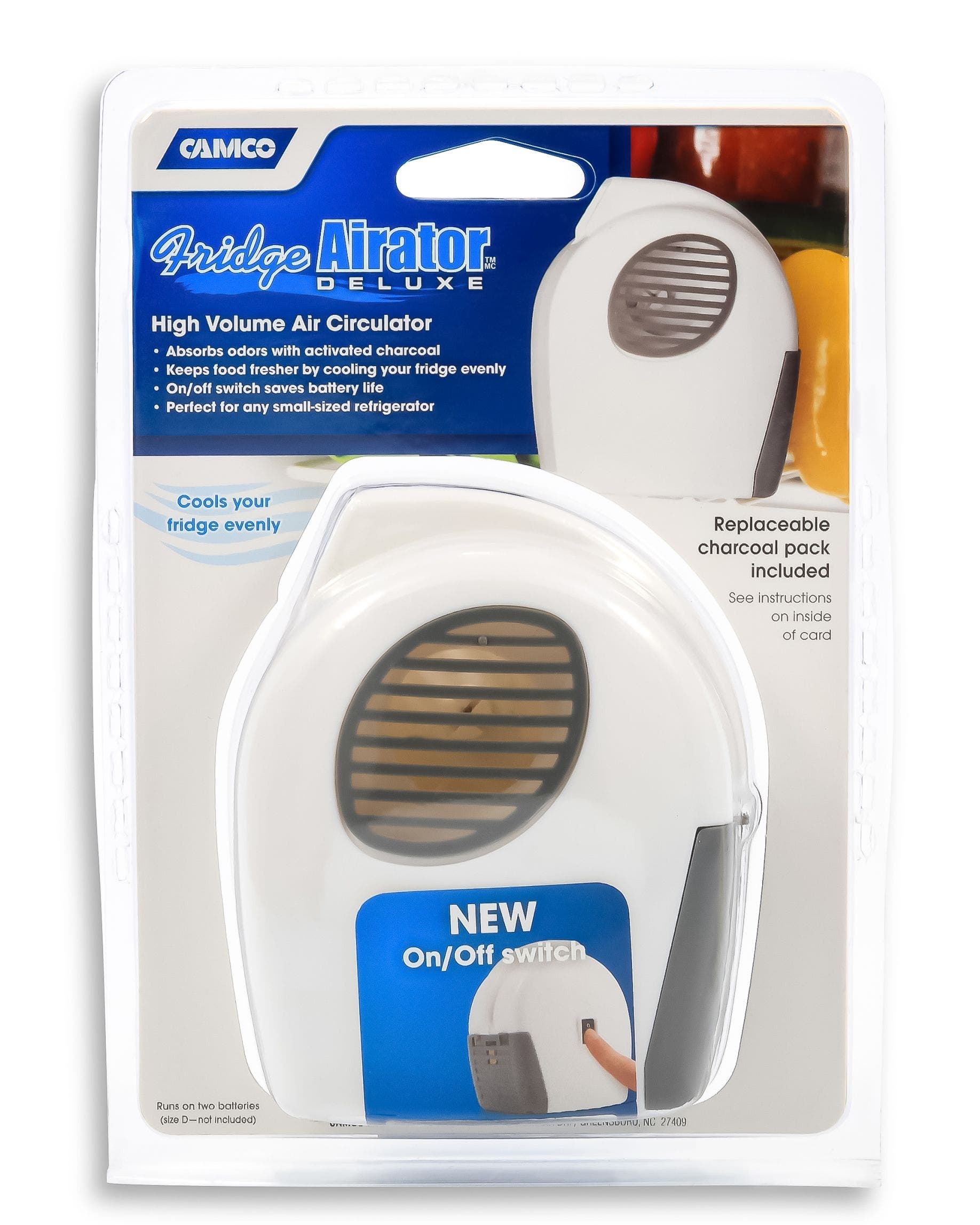 Camco 44124 Fridge Airator With On/Off Switch  Fridge Airator (Tm) Odor Absorber
