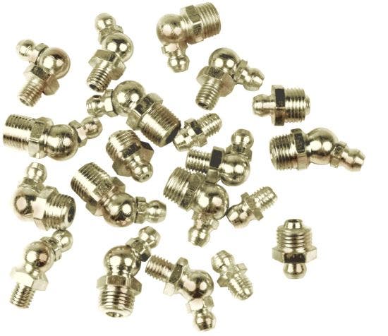 Wilmar W54244 Grease Fitting, 1/4-In. Npt X 28, 90 Degree, 10-Pk. - Quantity 12