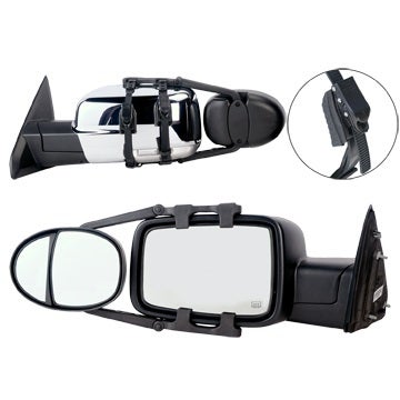 Fit System (3990) Dual Lens Universal Towing Mirror With Ratchet Mount System,