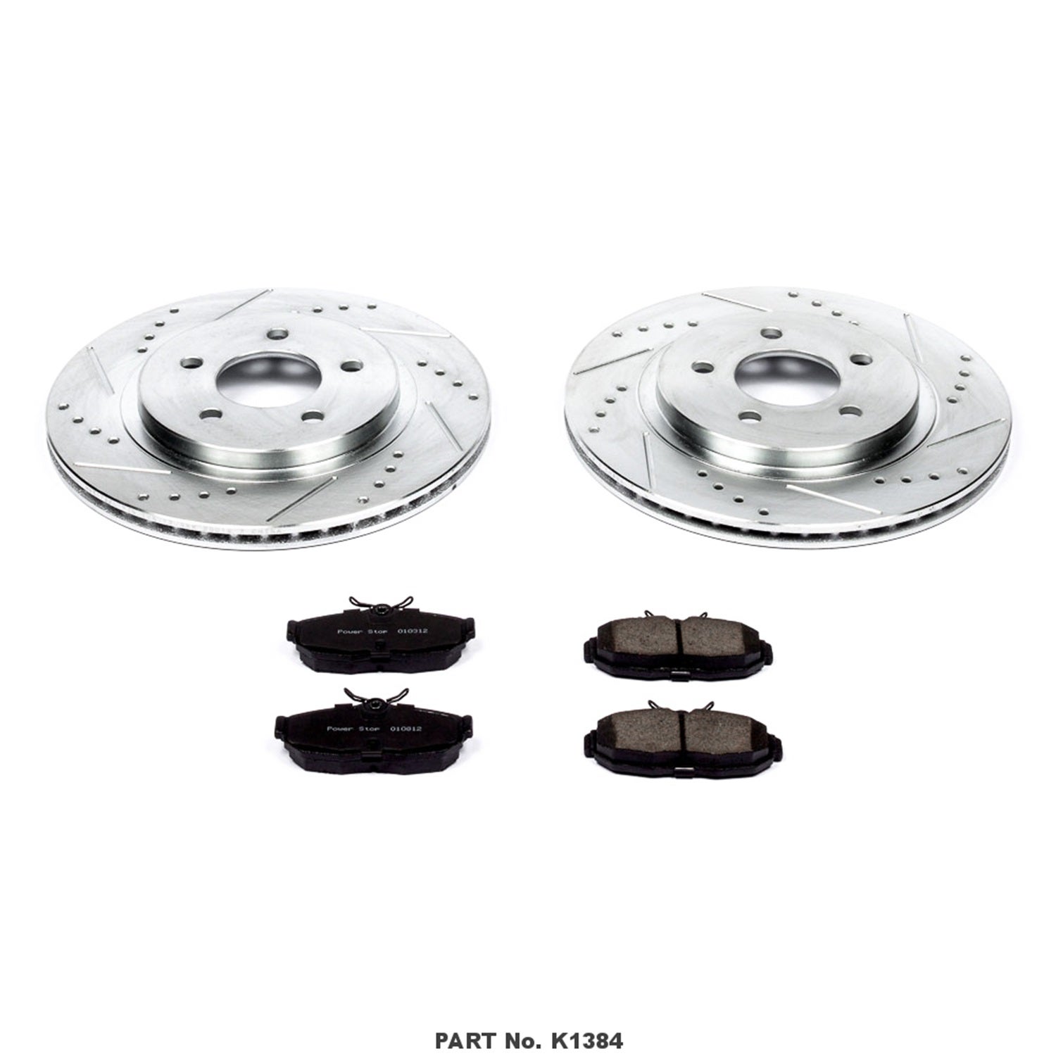 Power Stop K1384 Rear Z23 Carbon Fiber Brake Pads With Drilled & Slotted Brake