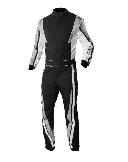 K1 Race Gear Sfi 3.2A/1 Victory Auto Racing Suit (Black/White/Grey, Large) K1