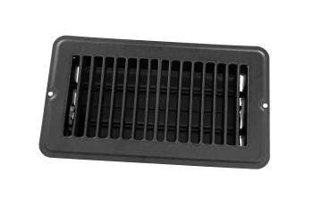 Jr Products 4" X 8" Floor Register Dampered, Metal, Black  4  X 8  Floor