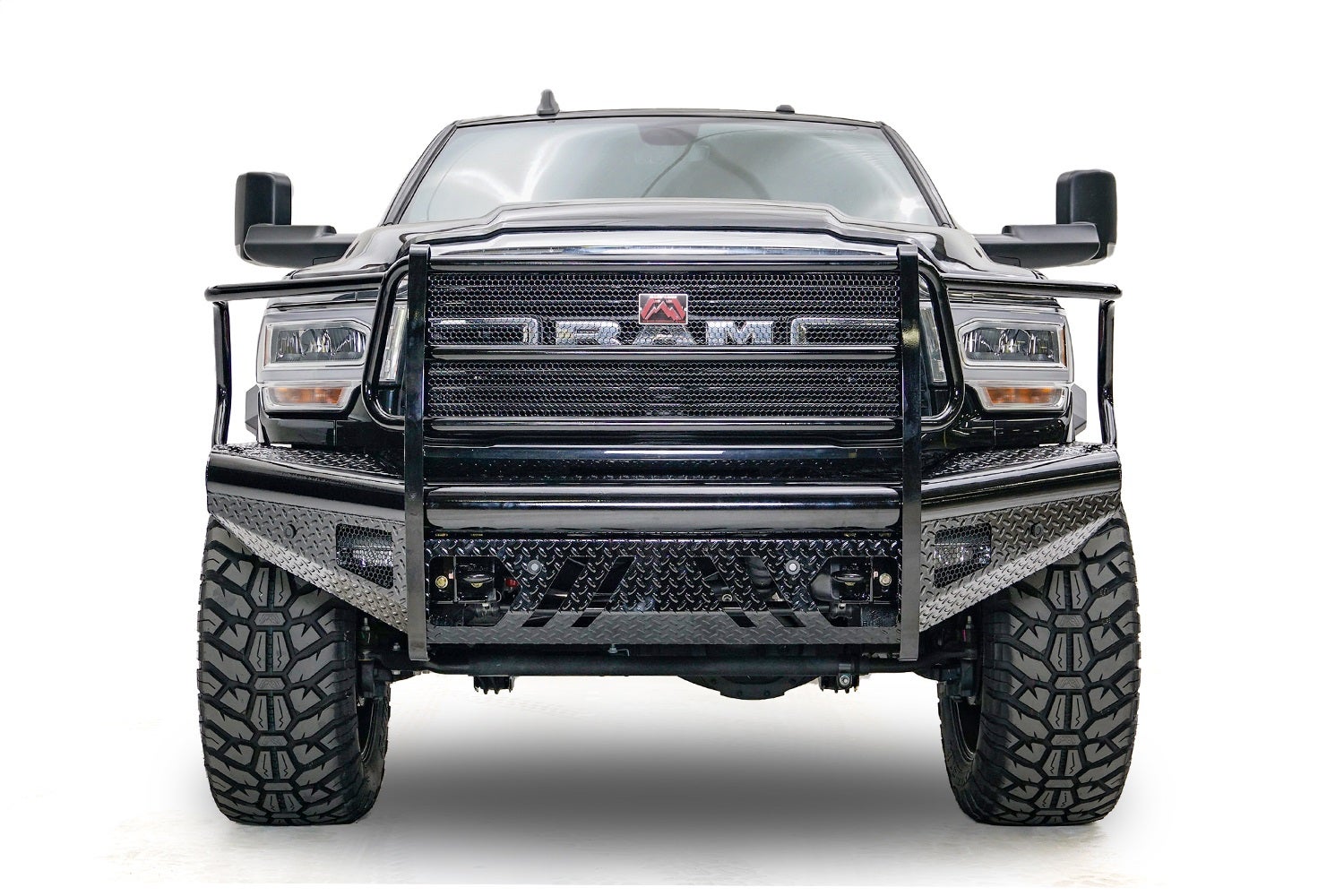 Fab Fours Dr19-S4460-1 Black Steel Front Bumper Fits 19-22 2500 3500   Black