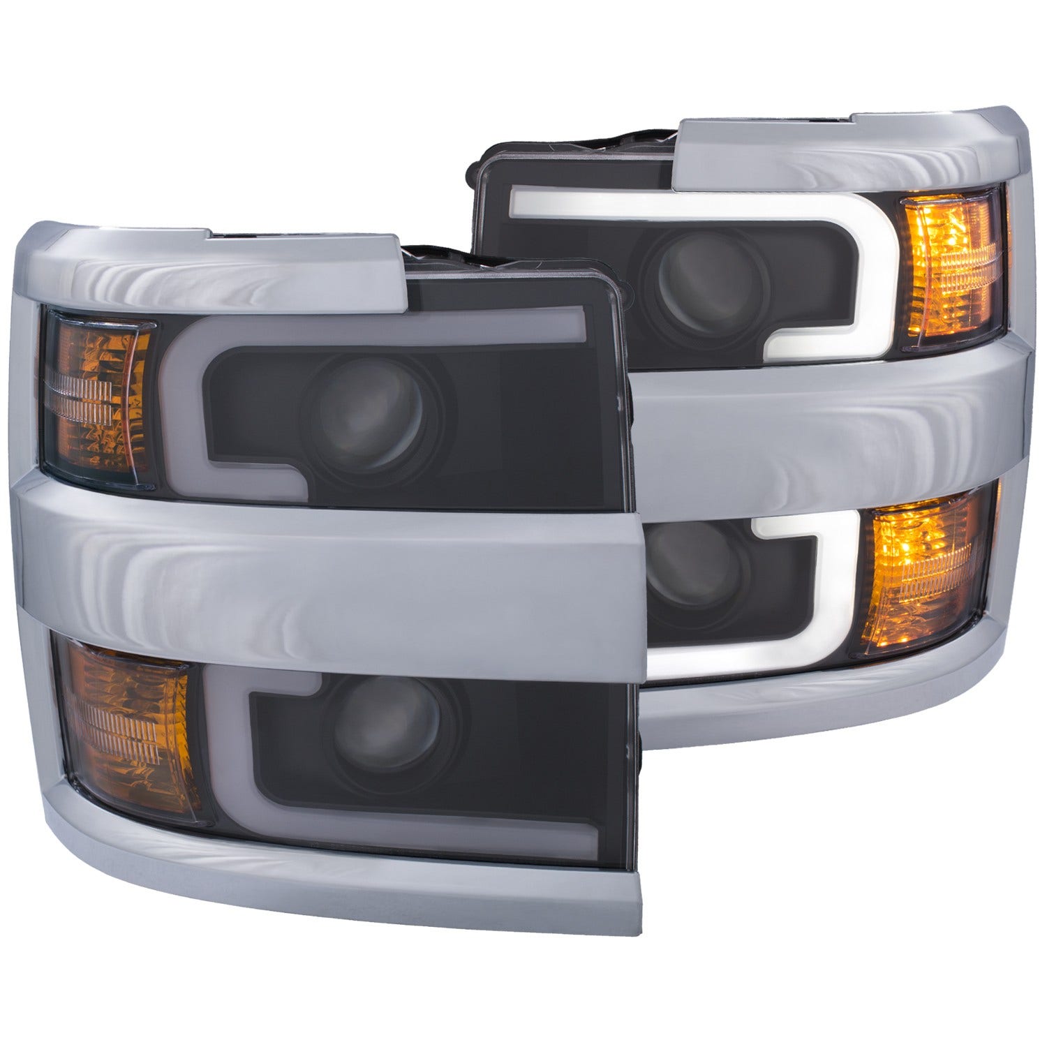 Anzo Usa 111365 Projector Headlight Set Anzo  Headlight Assembly; Bulb Color -