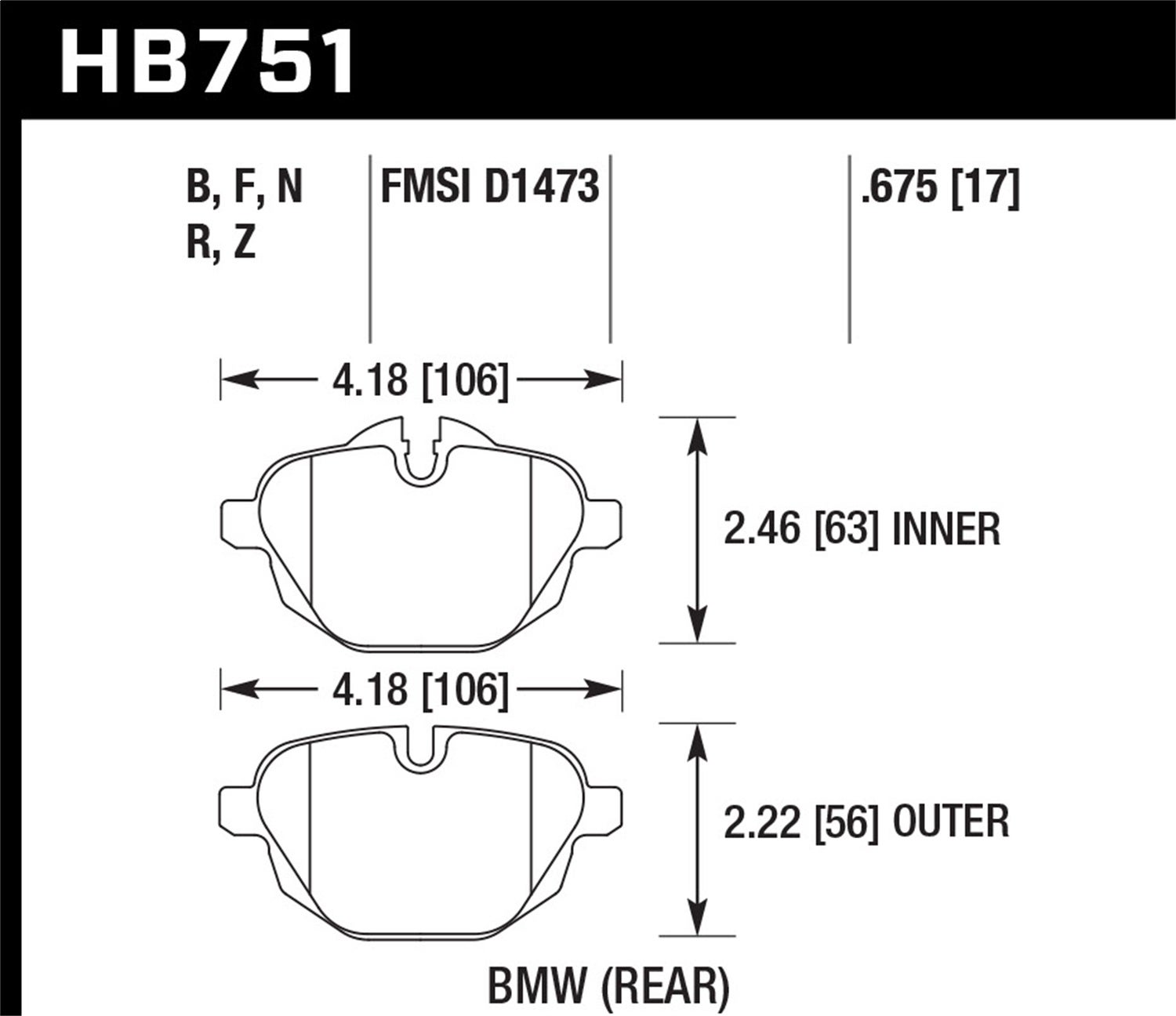 Hawk Performance Hb751b.675 Hps 5.0 Disc Brake Pad   Hps 5.0 Disc Brake Pad