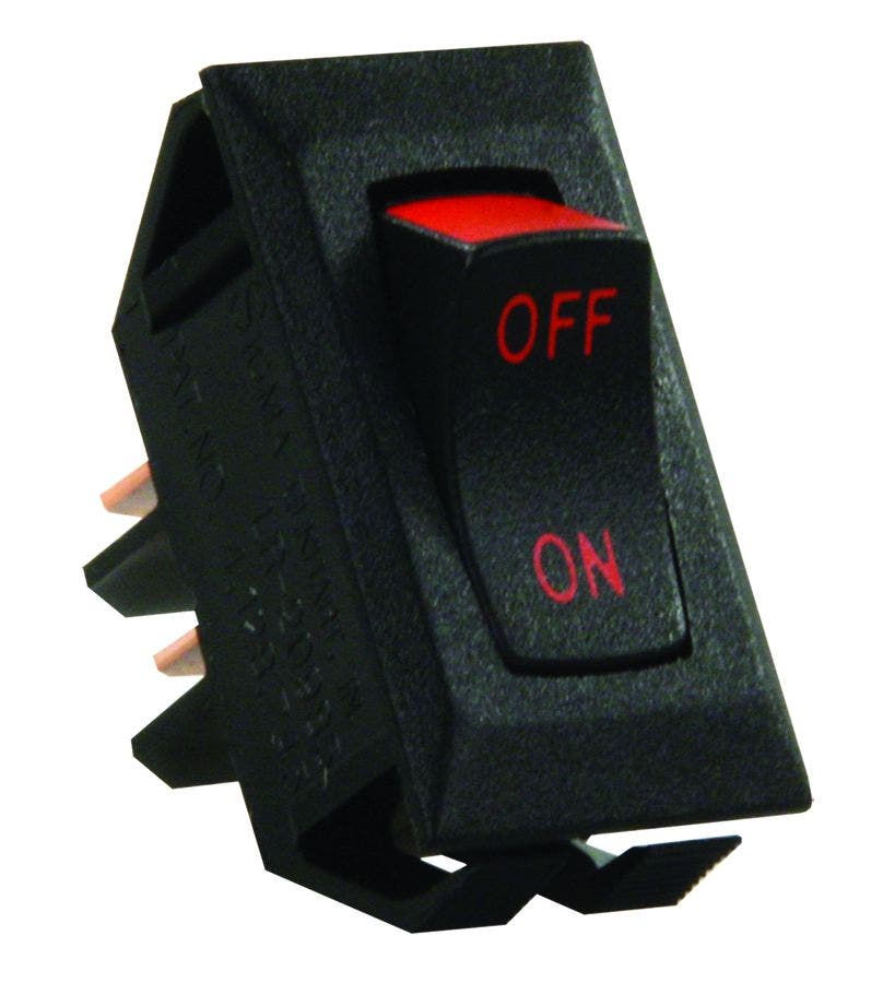 Jr Products 13655 Black/Red Print Spst Labeled On/Off Switch   Multi Purpose