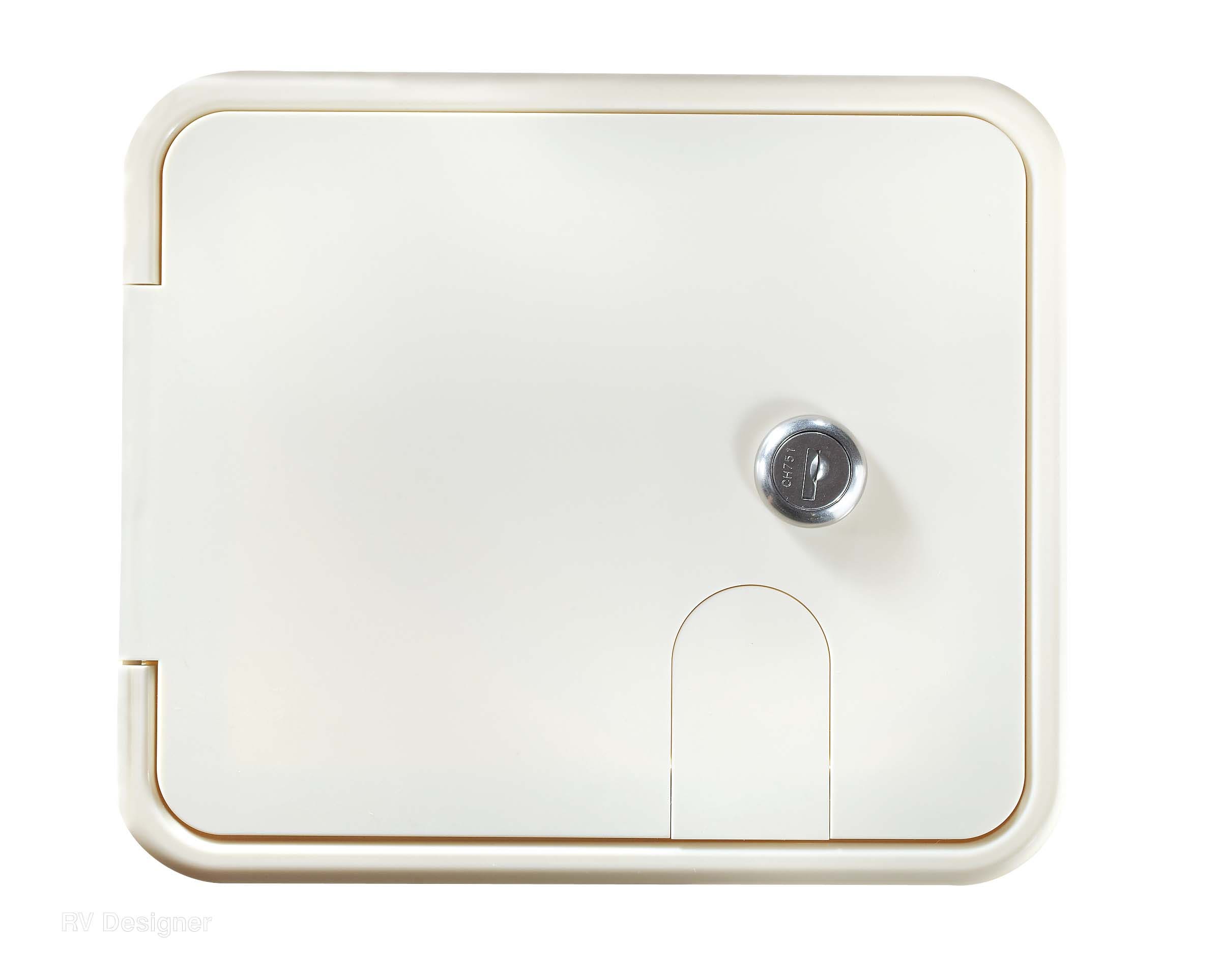 Rv Designer B150, Locking Electrical Cable Hatch, 7.6 Inch X 6.5 Inch X 2 Inch,