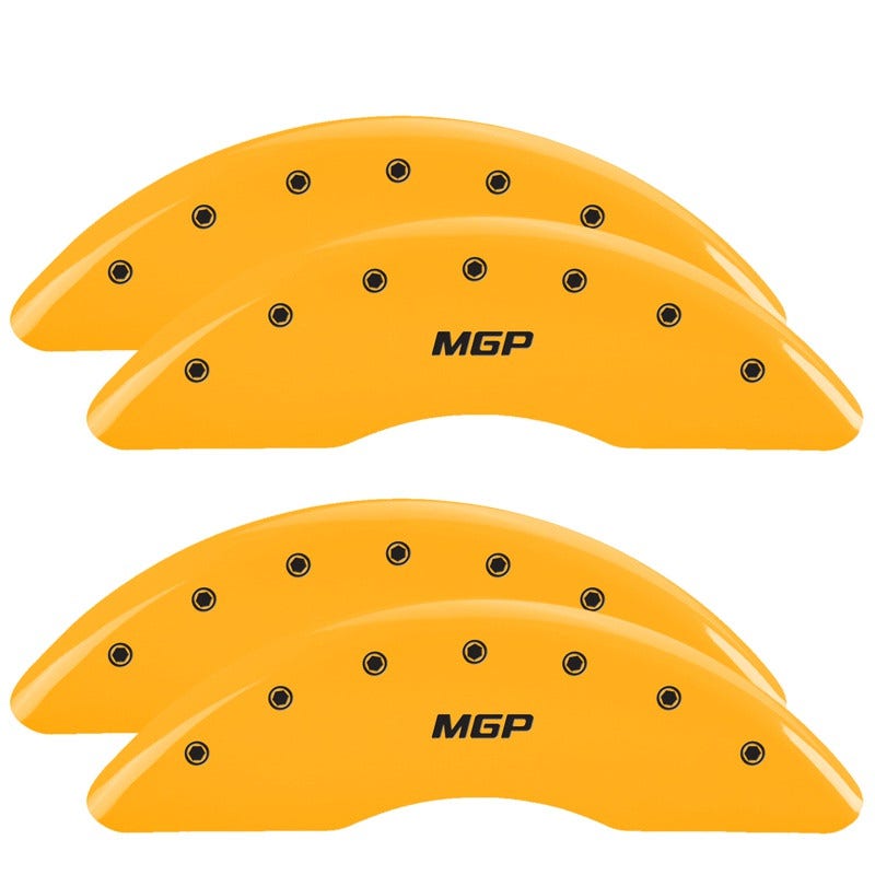 Mgp Caliper Covers 55007Smgpyl Mgp Yellow Powder Coat Finish, Black Characters,