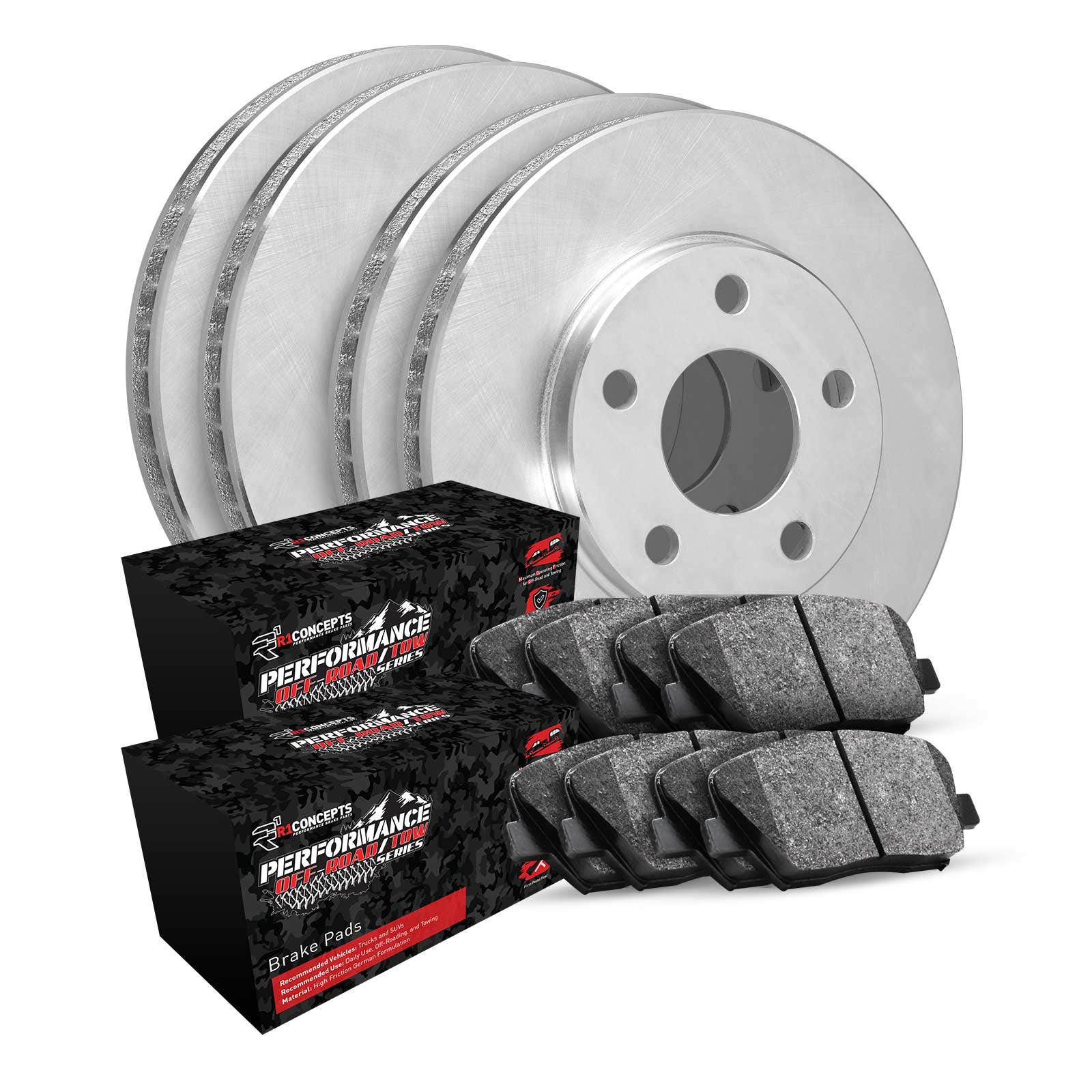 R1 Concepts Wfvn2-42020 R1 Brake Rotors - Blank W/ Perf Off-Road/Tow Pads   R1