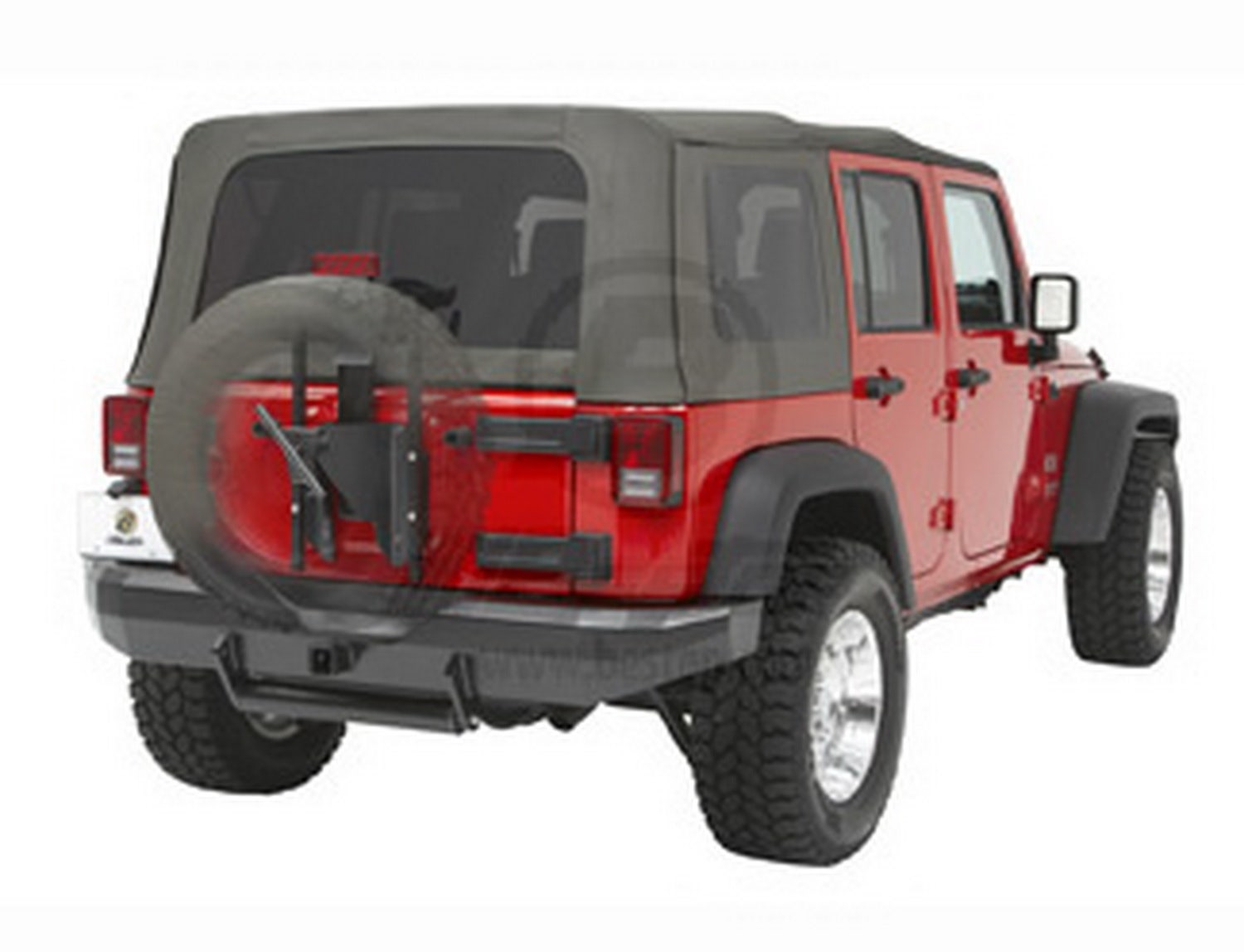 Bestop Highrock 4X4 Oversize Tire Carrier - Jeep 2007-2018 Wrangler Jk 2Dr & 4Dr