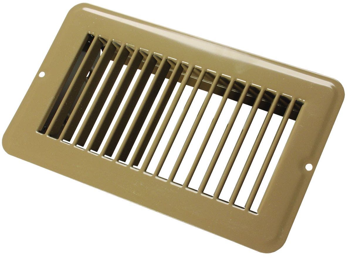 Jr Products 02-28955 Undampered Floor Register - 4" X 8", Brown   Heating/
