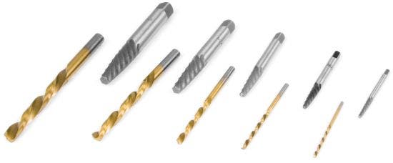 Performance Tool W8697 10-Piece Spiral Flute Screw Extractor Set   Screw