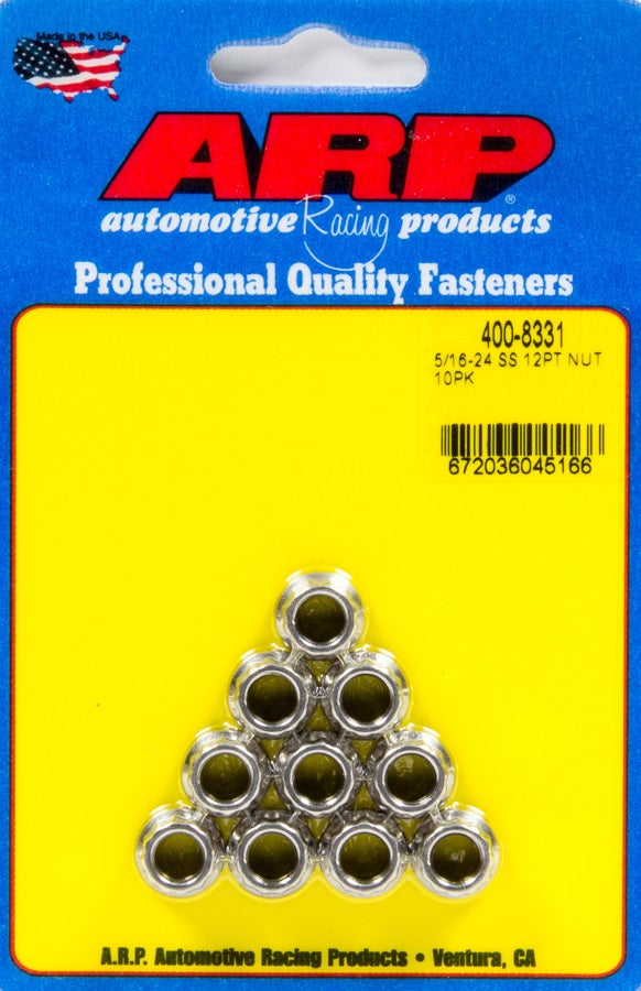 Arp 400-8331 Nut Kit (5/16-24 Ss 12Pt Nut) Arp  Nut Kit (5/16-24 Ss 12Pt Nut)