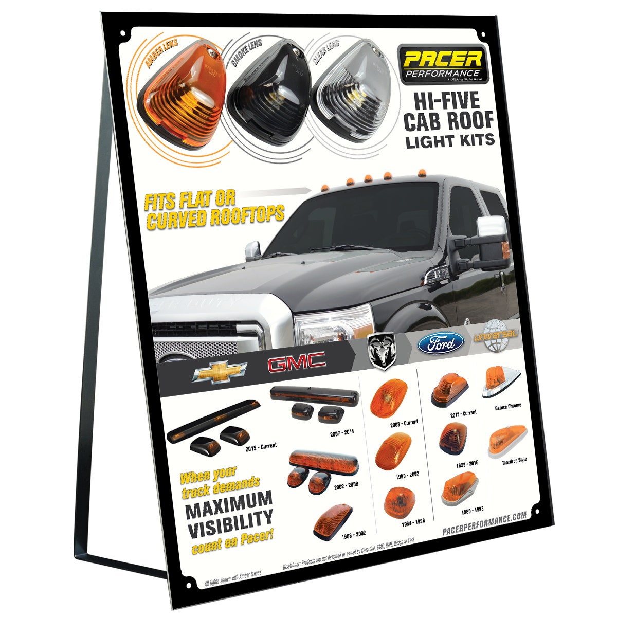 Pacer Perf 79620 Pop Dspl Hi-5 Cab Roof Lt  Multi Purpose Light- Led Point Of