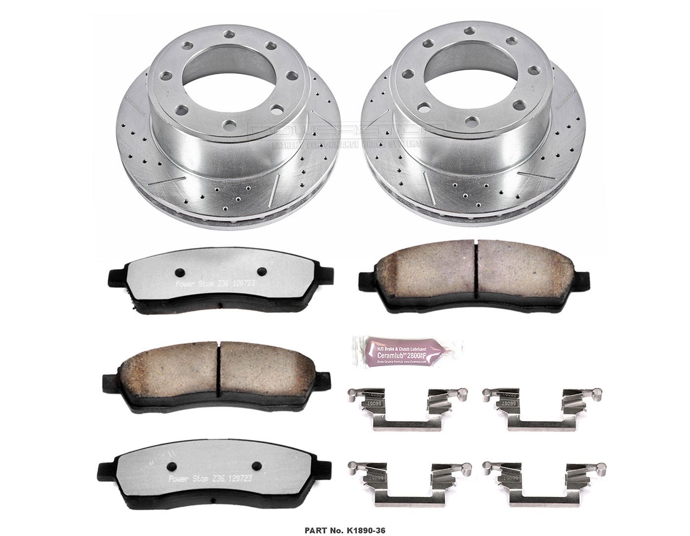 Power Stop K1890-36 Rear Z36 Truck & Tow Brake Kit, Carbon Fiber Ceramic Brake