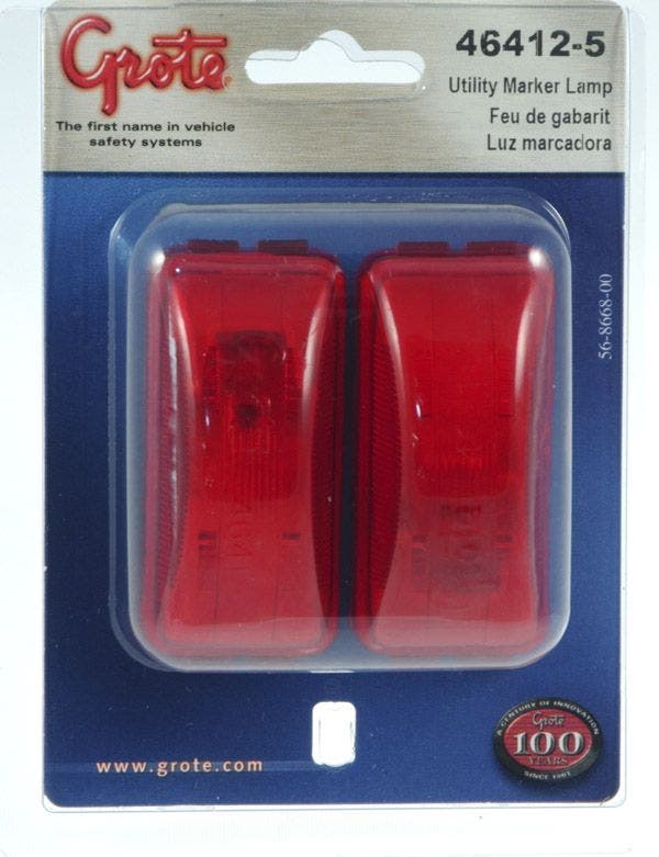 Grote 46412-5 Red 3" Clearance Marker Light (Pair Pack)   Side Marker Light