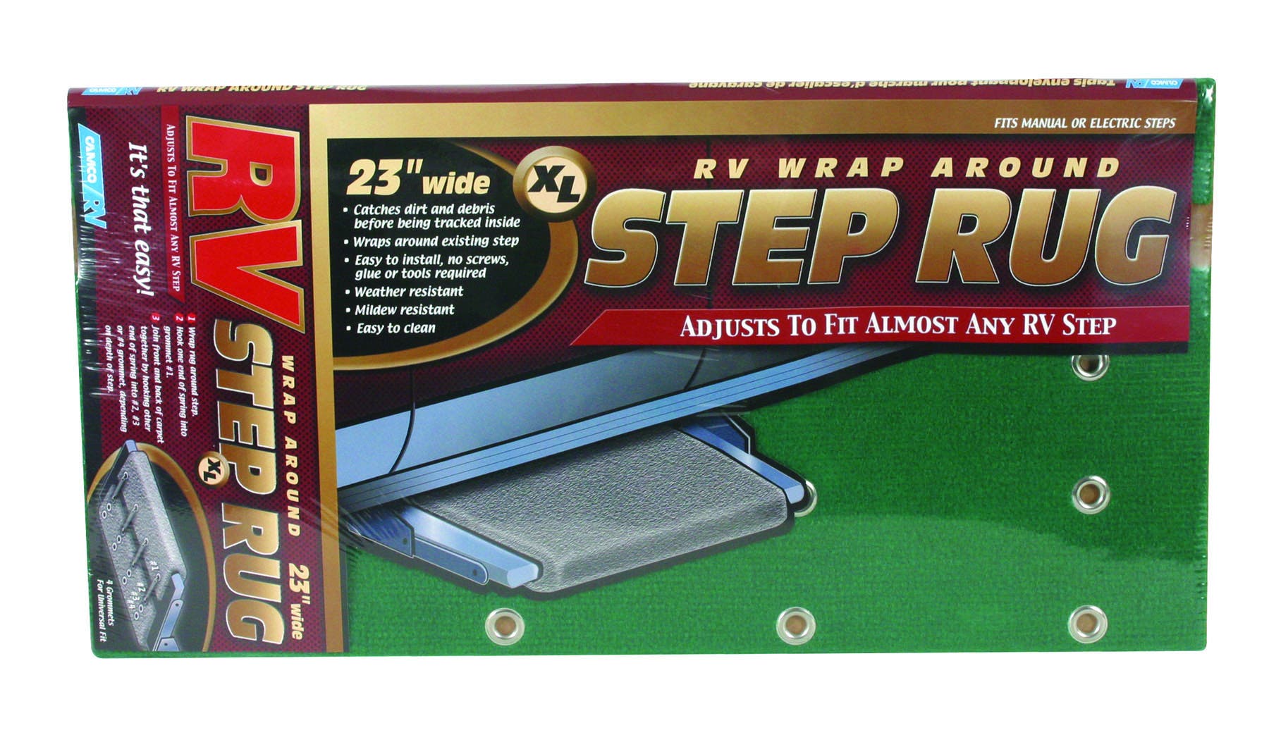 Step Rug Xl Green  23X22'   Entry Step Rug; Compatibility - Manual And Electric