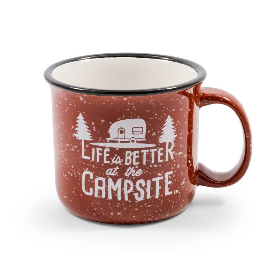 Camco Life Is Better At The Campsite Ceramic Coffee Mug - Great For Use While