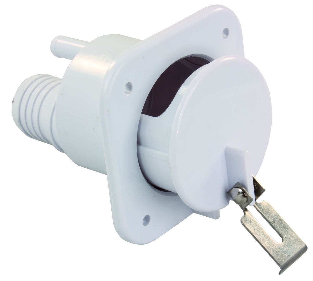 Jr Products 37525 Polar White Slide-Out Gravity Water Fill   Fresh Water Inlet;
