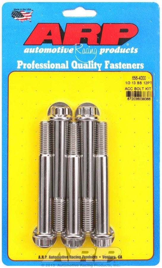Autoracing Products 656-4000 S/S Bolt Kit - 12Pt. (5) 1/2-13 X 4.000 Autoracing