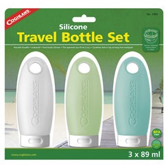 Coghlan's Silicone Travel Bottles (3 Pack), Clear, Green, Blue, 3Oz (89Ml)