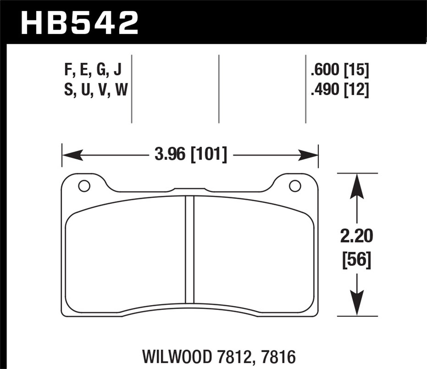 Hawk Performance Hb542n.490 Hp Plus Disc Brake Pad   Hp Plus Disc Brake Pad