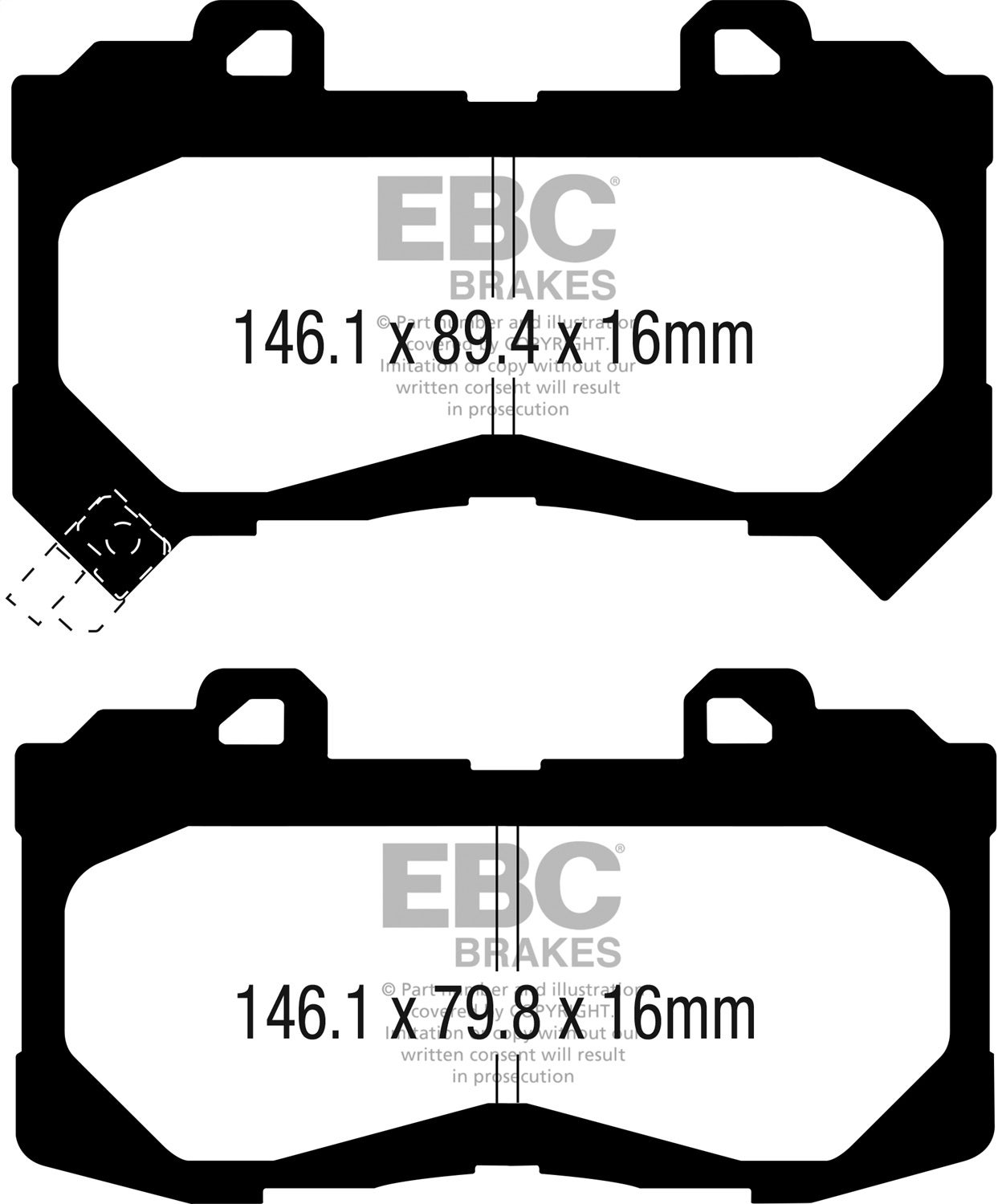 Ebc Brakes Dp43044r Yellowstuff Street And Track Brake Pads Fits Canyon Colorado