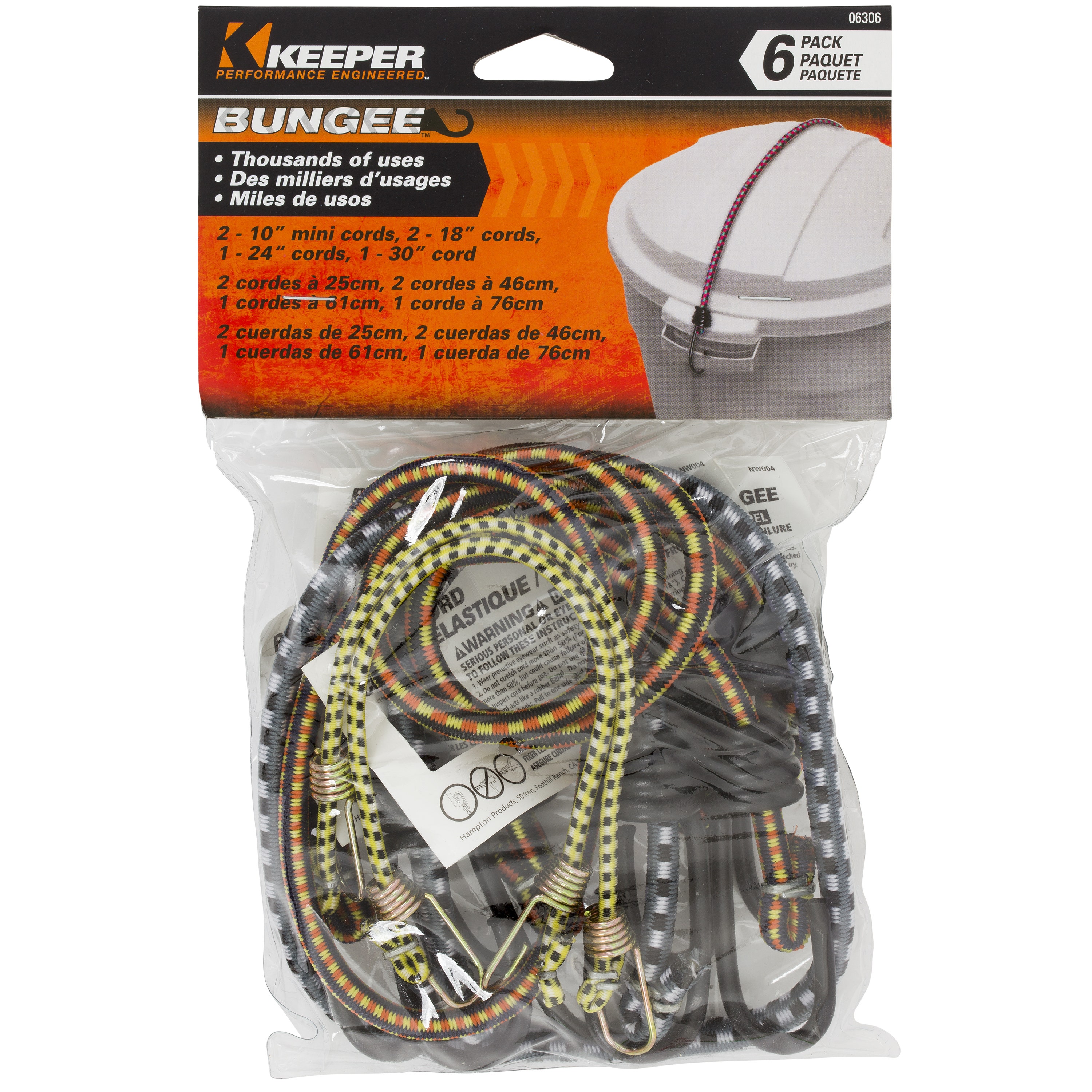 Keeper 06306 Bungee Cord Set, 6 Piece   Bungee Cord Set, 6 Piece