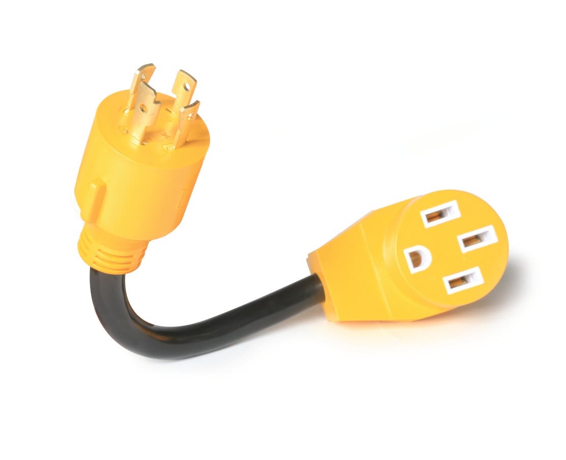 Camco 55422 Powergrip 12" 30Amp 4 Prong Locking Male To 50Amp Standard Female