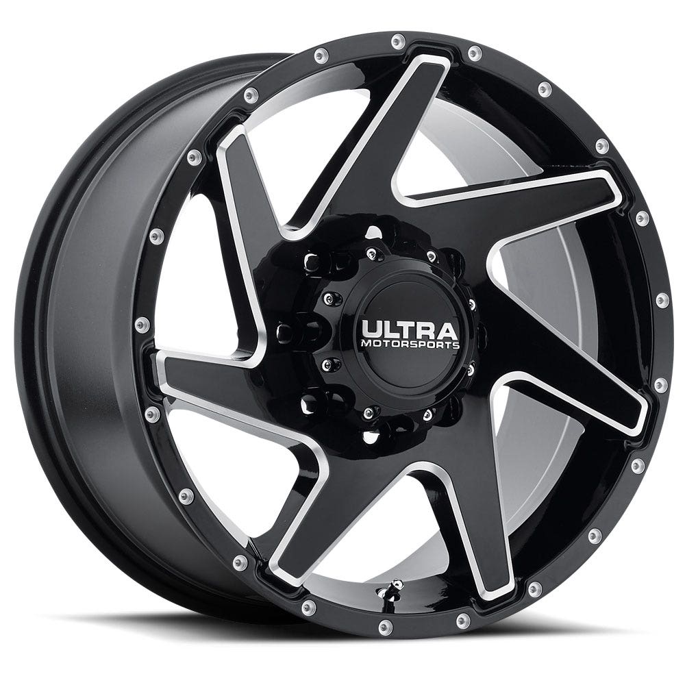Ultra Wheel 206Bm Vortex Gloss Black With Milled Accents And Clear-Coat Wheel