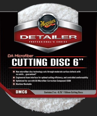 Meguiar's Dmc6 Da 6" Microfiber Cutting Disc, 2 Pack , White   Buffing Pad; Used