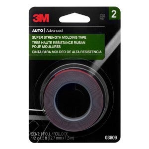 3M Super Strength Molding Tape, 03609, 1/2 In X 5 Ft  Super Strength Molding