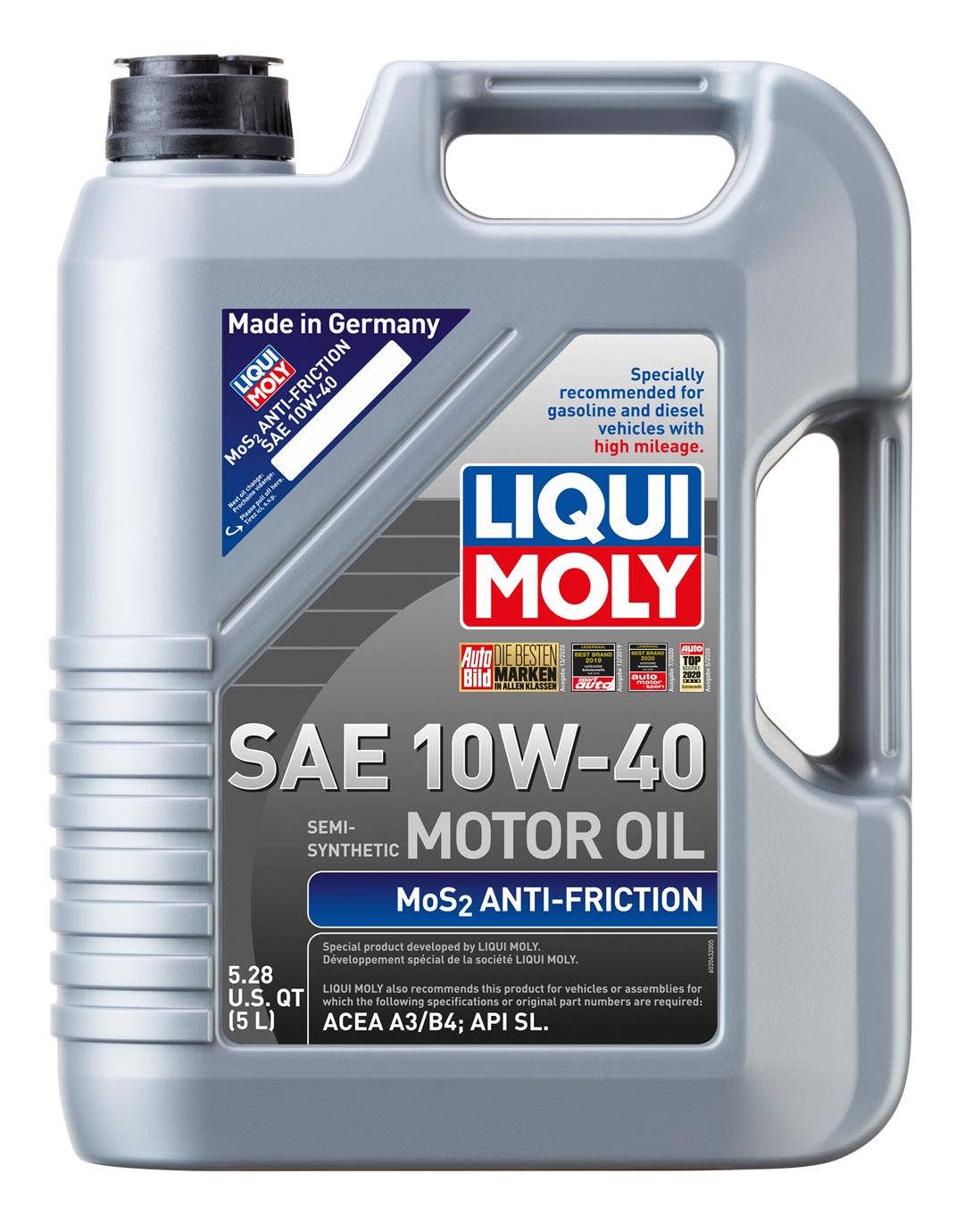 Liqui Moly 2043 Mos2 Anti-Friction 10W-40 Motor Oil - 5 Liter   Mos2