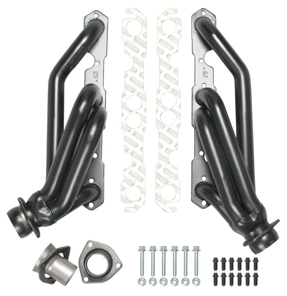 Headers, Street, 1-1/2 In Primary, 2-1/2 In Collector, Steel, Black Paint, Small