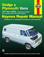 Dodge & Plymouth Vans, 71-'03 Technical Repair Manual  Manuals 30023 Repair
