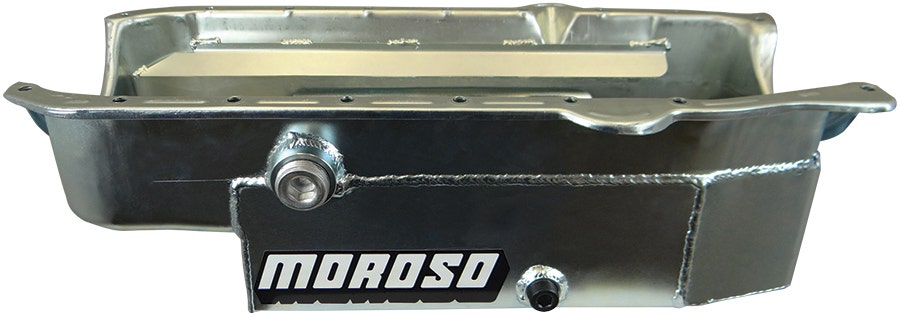 Engine Oil Pan, Oval Track, Rear Sump, 8 Qt, 6-1/2 In Deep, Trap Door Baffles,