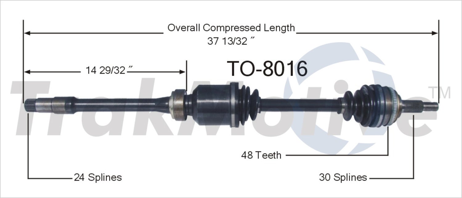 Trakmotive Cv Axle Shaft P/N:To-8016  Cv Axle Shaft P/N: