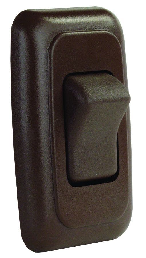 Jr Products 12135 Brown Single Spst On-Off Switch With Bezel   Multi Purpose