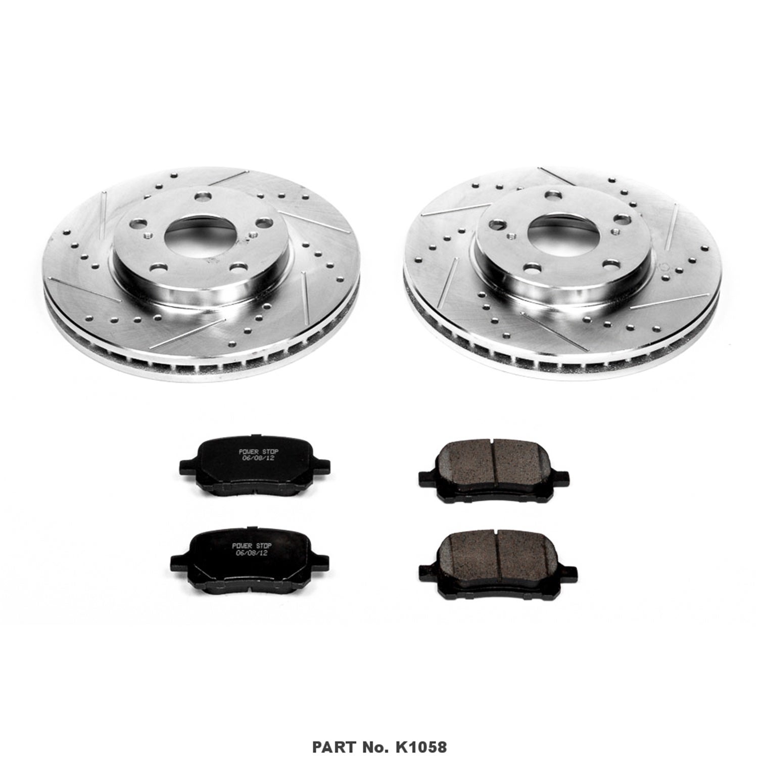 Power Stop K1058 Front Z23 Carbon Fiber Brake Pads With Drilled & Slotted Brake