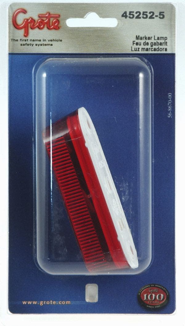 Grote 45252-5 Red Thin-Line Single-Bulb Clearance Marker Light   Side Marker