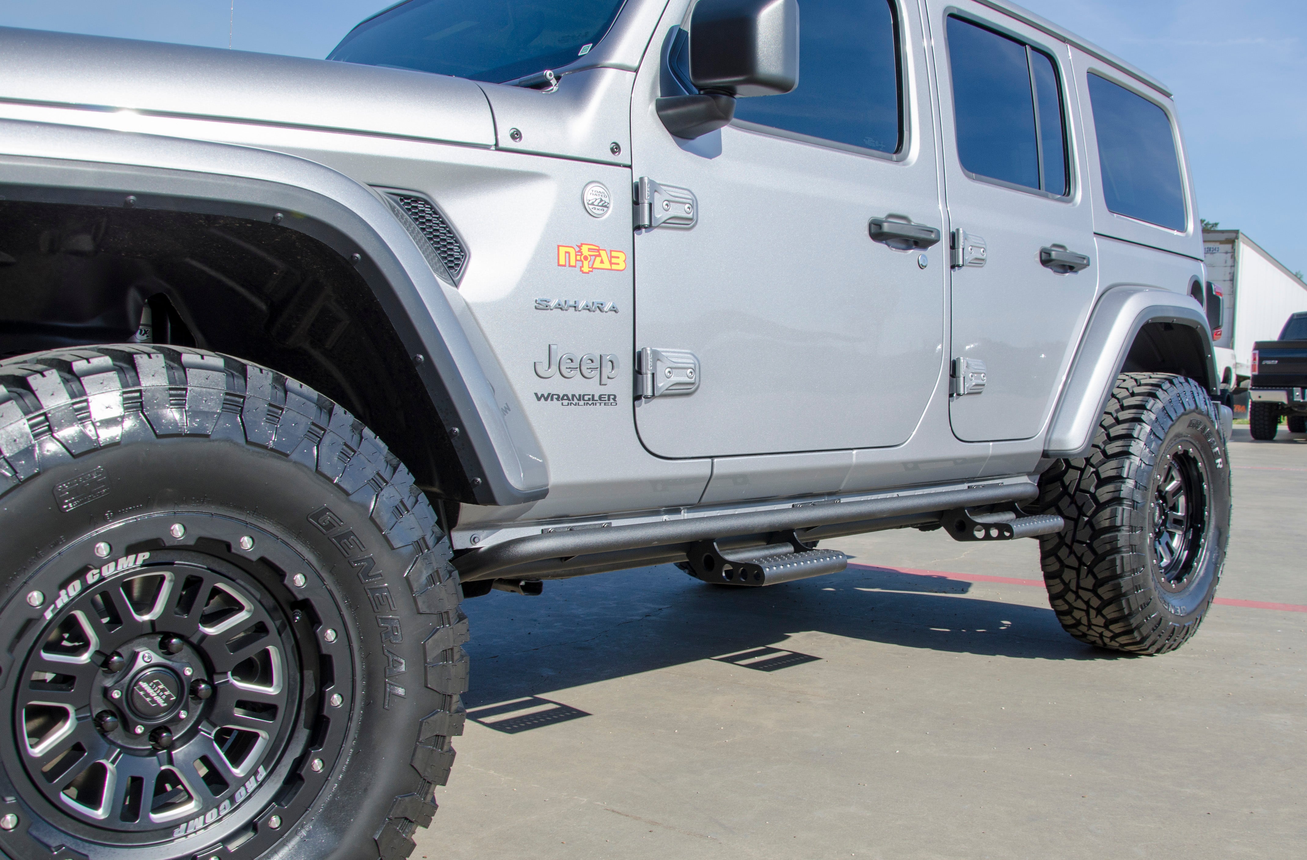 N-Fab J184rkrs4 Rkr Cab Length Step System Fits Wrangler (Jk) Wrangler (Jl)