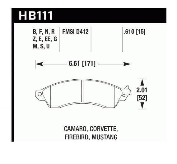 Hawk Performance Hb111b.610 Hps 5.0 Disc Brake Pad   Hps 5.0 Disc Brake Pad