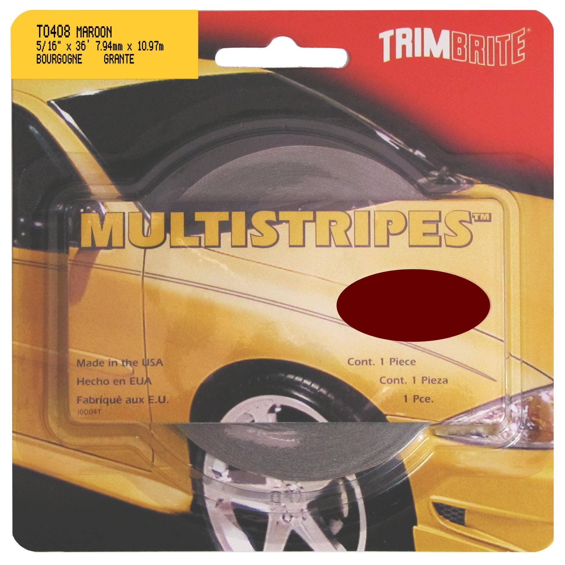 Trimbrite T0408 Multistripe5/16 Tape Maro  T0407 Pinstripe Tape; Style - Double