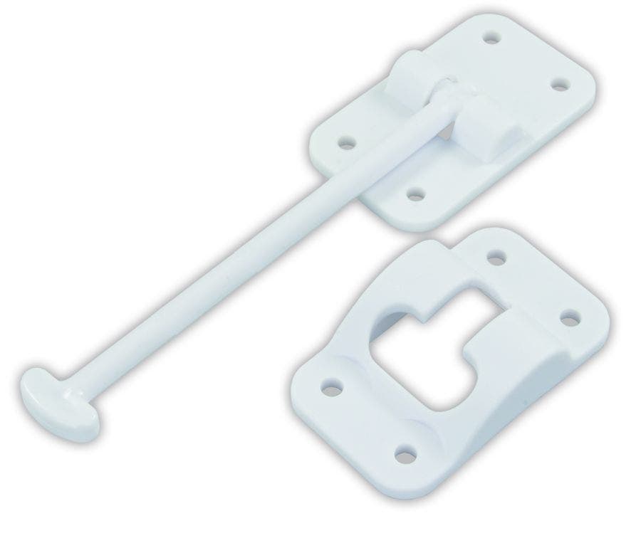 Jr Products 10444 Plastic T-Style Door Holder - Polar White, 6"   Door Catch;